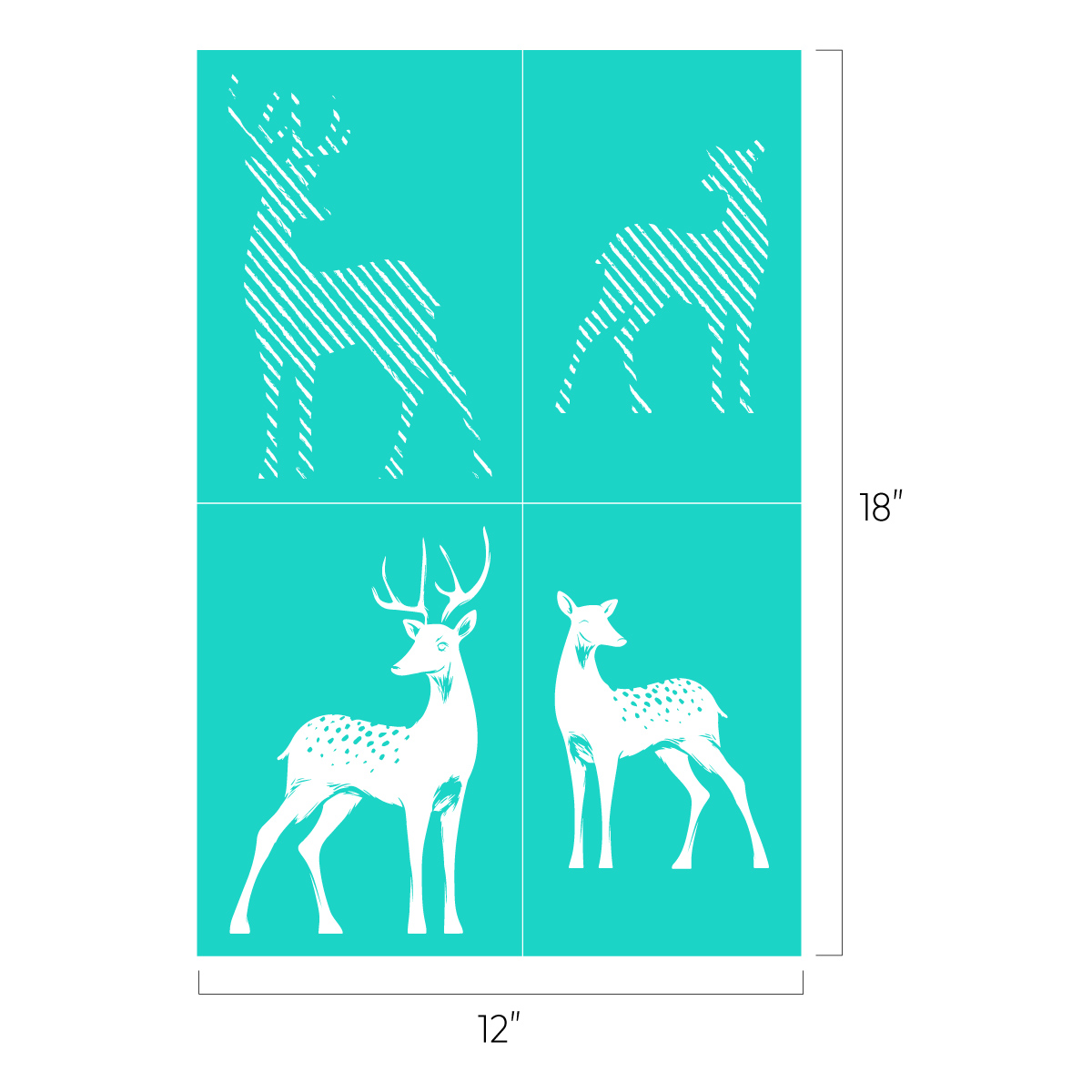 Reverse Winter Deer Patterns Chalk Couture